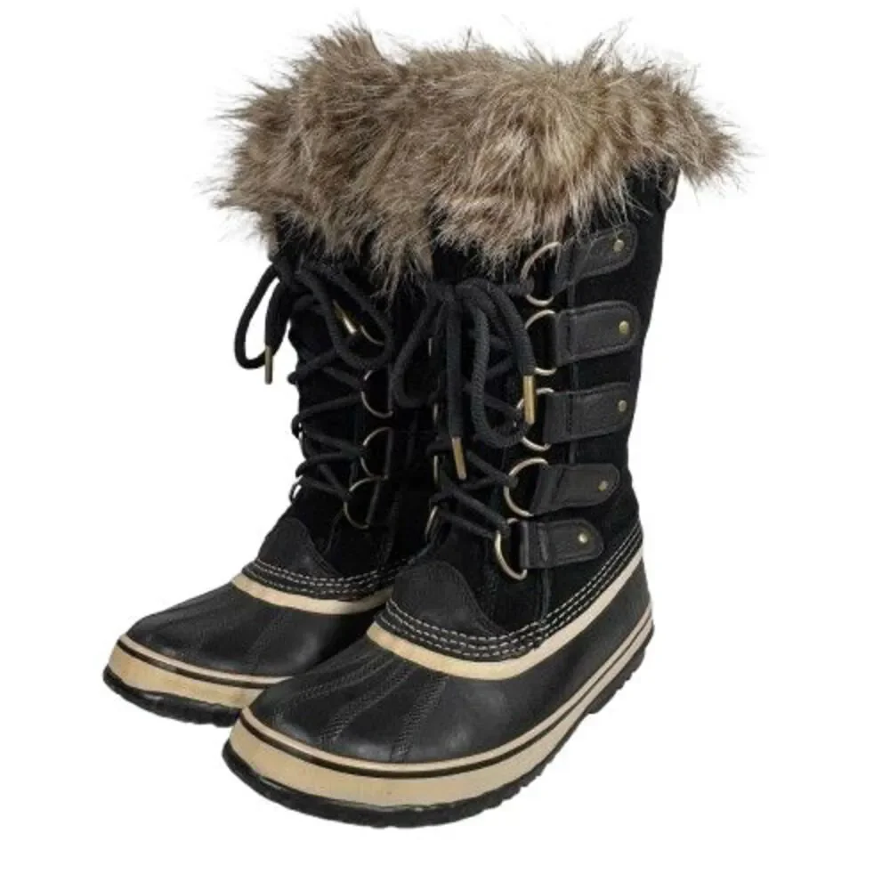 SOREL Women's Joan of Artic Black Quarry Snow Boots Size 8 Waterproof NL2429-010